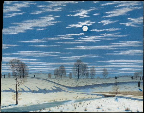 Winter Scene in Moonlight